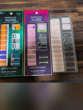 Dashing Diva Gloss Gel Nail Halloween, Mummy, Spider, Ghosts, Set Of 3
